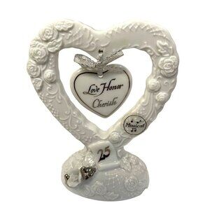 25th Anniversary Enesco Love Honor Cherish Musical Figurine